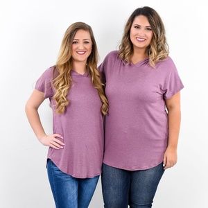 Heather Mauve Hooded Tunic